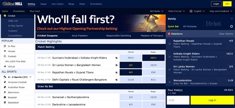 online cricket betting odds - william hill cricket betting odds.